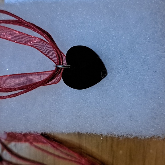 Midnight Fire Crystal Heart Necklace - Picture 6 of 6